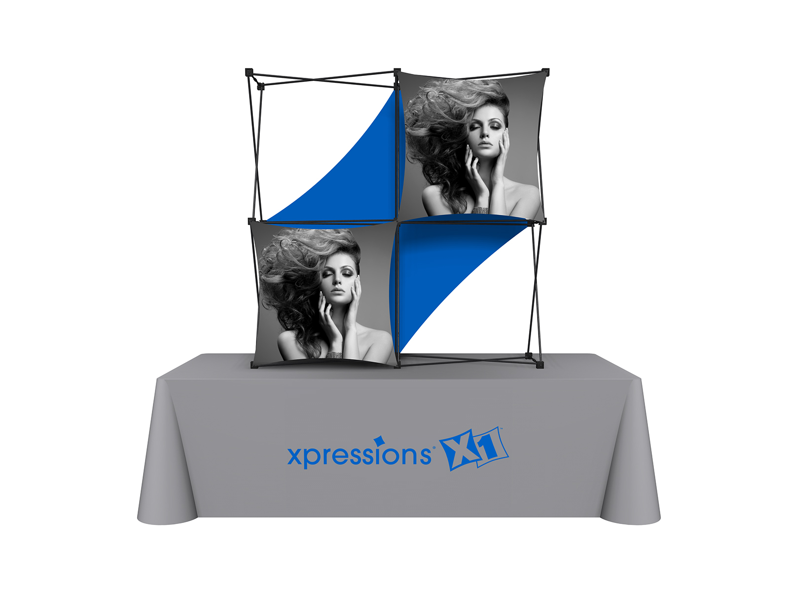 X1 5 ft. -- 2x2 E Fabric Table Top Pop-Up Display