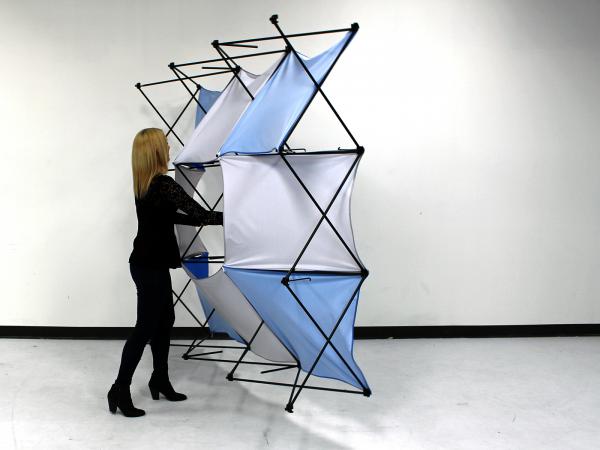 X1 10 ft.* -- 6 Quad C Pyramid Fabric Pop-Up Display Assembly
