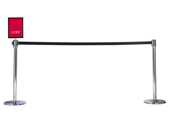 CEAC-039 | Stanchion with Retractable Belt and Signholder -- Trade Show Rental
