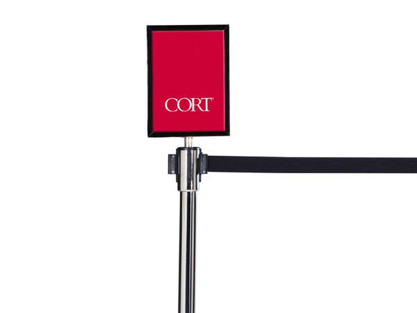 CEAC-039 | Stanchion with Retractable Belt and Sign Holder -- Trade Show Rental