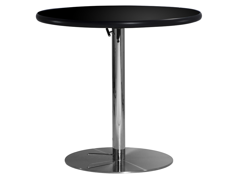 CECA-023 | 30" Round Cafe Table w/ Black Top and Hydraulic Base -- Trade Show Furniture Rental