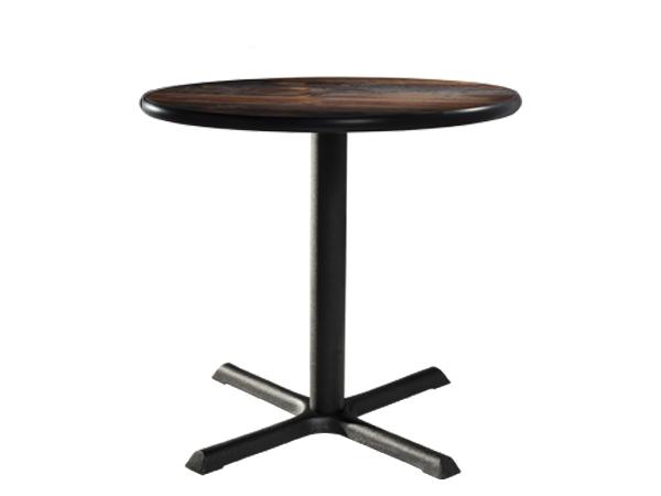 CECA-016 | 30" Round Cafe Table w/ Barnwood Top and Standard Black Base -- Trade Show Furniture Rental