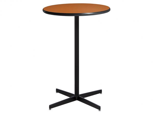 30" Round Bar Table w/ Orange Top and Standard Black Base (CEBT-031)
 -- Trade Show Furniture Rental