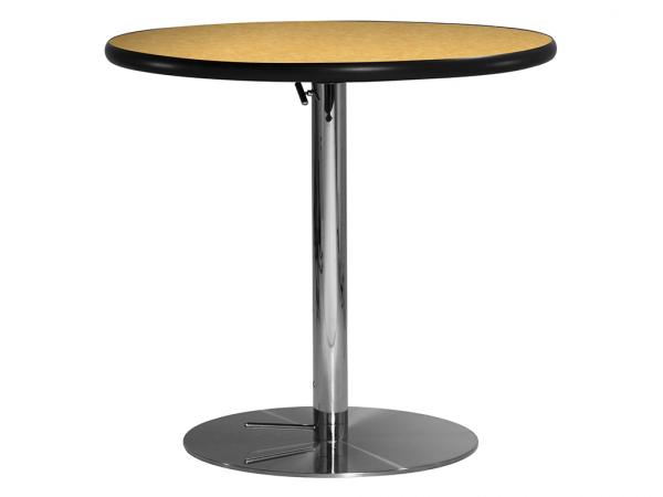 30" Round Cafe Table w/ Brushed Yellow Top and Hydraulic Base (CECA-030)
 -- Trade Show Furniture Rental
