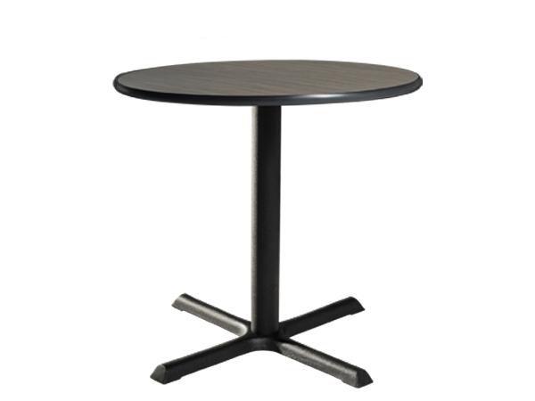 CECA-015 | 30" Round Cafe Table w/ Madison Gray Acajou Top and Standard Black Base -- Trade Show Furniture Rental