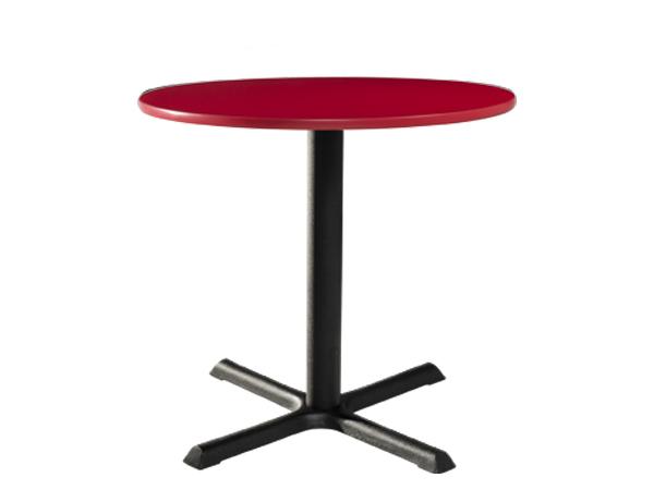 CECA-035 | 30" Round Cafe Table w/ Red Top and Standard Black Base -- Trade Show Furniture Rental