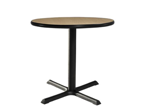 CECA-034 | 30" Round Cafe Table w/ Maple Top and Standard Black Base -- Trade Show Furniture Rental