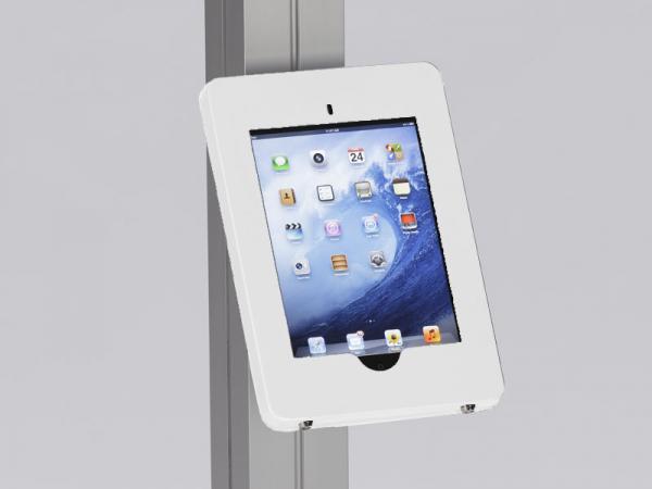 MOD-1317 Locking iPad Clamshell with Extrusion Attachment -- White