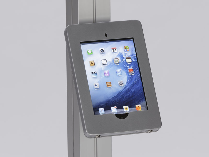  MOD-1317 Locking iPad Clamshell with Extrusion Attachment -- Silver