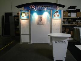 RENTAL: Modified RE-1008 Hybrid Display with Tension Fabric Graphics and LTK-1001 Modular Pedestal -- Image 1