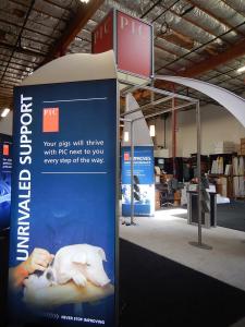 Silicone Edge Graphic Lightboxes with White Canopies on a 20 x 20 Island (Rental)