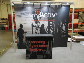 Custom 10 ft. Inline with Puck Lights, Tension Fabric Graphic, and GOD-1558 Modular Counter