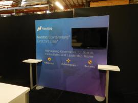 RENTAL: RE-1041 Rental Design with Added Large Monitor Mount, 43" Monitor, RE-1567 Backlit Counter, and Graphics SEG Fabric Graphics