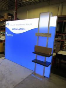 Modified ECO-1066-B Eco-systems Sustainable Exhibit with Eco-friendly Graphics, Aluminum Extrusion Frame, Monitor Mount, and Shelves