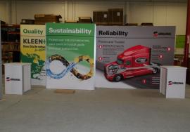 VK-2993 SuperNova LED Lightbox with SEG Fabric Graphics, Monitor Mount, and (2) MOD-1701 Backlit Counters with Locking Storage