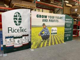 Modified SYK-2013 Symphony Portable Display with LED Stem Lights, Aluminum Extrusion Frames, and SEG Fabric Graphics