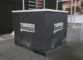 Modified (Non-backlit) MOD-1722 Counter with Tension Fabric Graphics and Locking Storage -- View 2