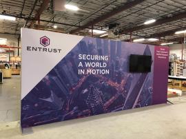 RENTAL: RE-2118 Inline Design with Backwall Frame, Large Monitor Mount, and 50&rdquo; Monitor, and SEG Fabric Graphic