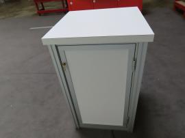 VK-1977 Backlit LED Display with Tension Fabric Graphic, Large Monitor Mount, and MOD-1701 Backlit Counter with Fabric and Vinyl Graphics, and Locking Storage -- View 4