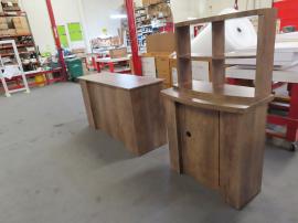 (2) Custom Counters with Locking Storage and (1) Cubby