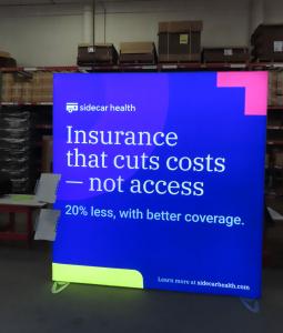 Modified VK-1959 SuperNova Backlit Display with SEG Fabric Graphic and (2) Aluminum Pamphlet Trays