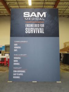 12 ft. Gravitee Tower with Fabric Graphics and Locking Closet Storage and (8) Modular Counters