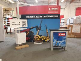 Modified Gravitee GK-1011 with Floating Workstation, Monitor Mount, Shelf, SEG and Direct Print Graphics, and Custom Counter with Locking Storage