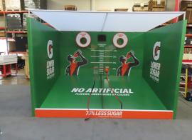 Temporary Promotional Gaming Structure with Vinyl Graphics and Fabric Ceiling