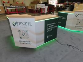 (2) Three-piece Custom counterswith RGB Accent Lights, Vinyl Graphics, and Locking Storage -- View 2
