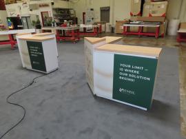 (2) Three-piece Custom counterswith RGB Accent Lights, Vinyl Graphics, and Locking Storage -- View 3