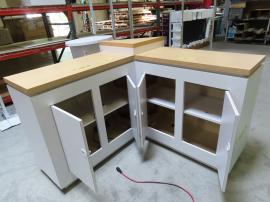 (2) Three-piece Custom counterswith RGB Accent Lights, Vinyl Graphics, and Locking Storage -- View 4