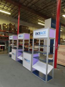 (3) Custom Modular Shelving Units and (2) Custom Modular Counters with Open Storage -- View 2
