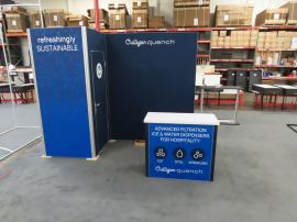 Modified GK-1016 Gravitee Lightbox Exhibit with SEG Fabric Graphics, Locking Closet, Monitor Mount, and Backlit GOD-1557 Counter with Locking Storage -- View 2