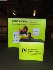 VK-1970 SuperNova Lightbox with SEG Fabric Graphics and MOD-1700 Backlit Counter with Locking Storage