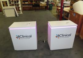 Modified MOD-1724 Custom Counters with RGB Accent Lights, Vinyl Graphics, and Locking Storage