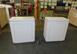 Modified MOD-1724 Custom Counters with RGB Accent Lights, Vinyl Graphics, and Locking Storage