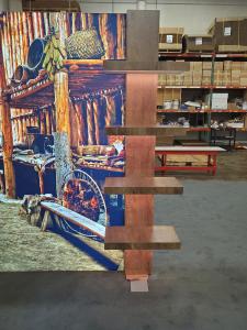 Custom Inline with Backlit Graphics and Logo, (3) Shelves, and Reception Counter with RGB Programmable Lights -- View 4