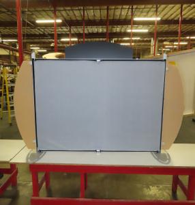 VK-1291 Sacagawea Portable Tabletop Display with Fabric Graphic, Floating Graphic, and Shelf -- View 2