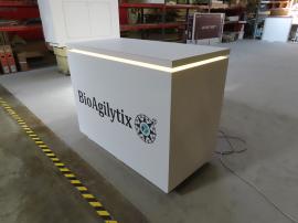 MOD-1596 Custom Counter with Vinyl Graphic, RGB LED Accent Lights, and Locking Storage -- View 2
