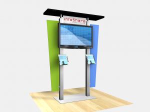 RE-1231  /  Large Monitor Kiosk with Flat Canopy