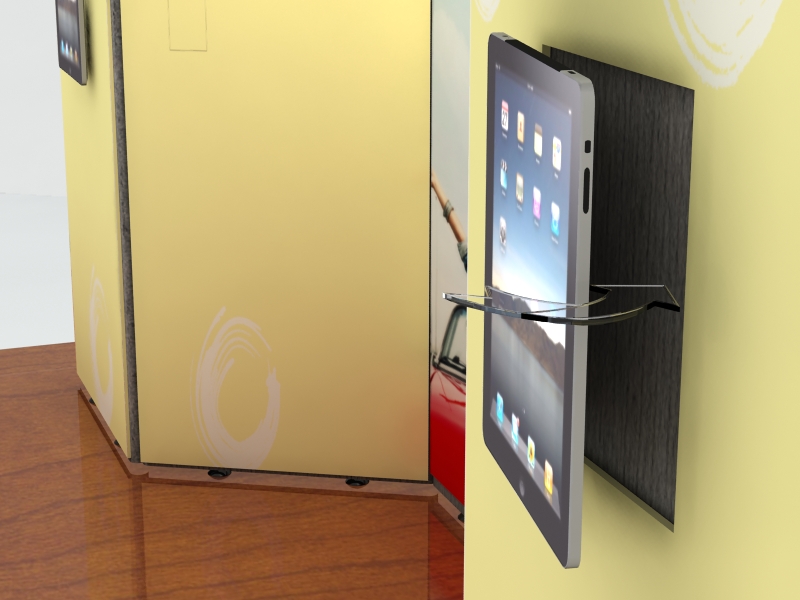 iPad Option Velcro Attaches to Fabric Backwall